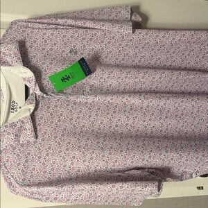 Izod Men's Polo Shirt - Red and White Floral